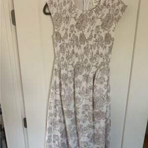 Bohme Cream and Brown Floral Maxi Dress